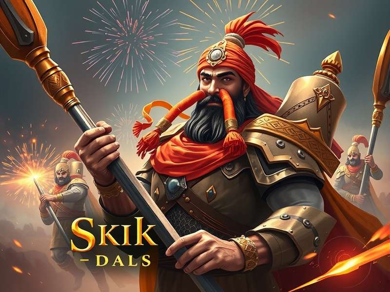 Sikh War Cry Legion game banner featuring Sikh warriors in battle
